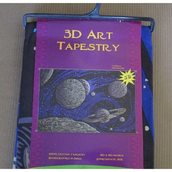 New Galactic Space Tapestry Wall Hanging Decor Gift 90x60 Planets Saturn Cosmos - Picture 2 of 2